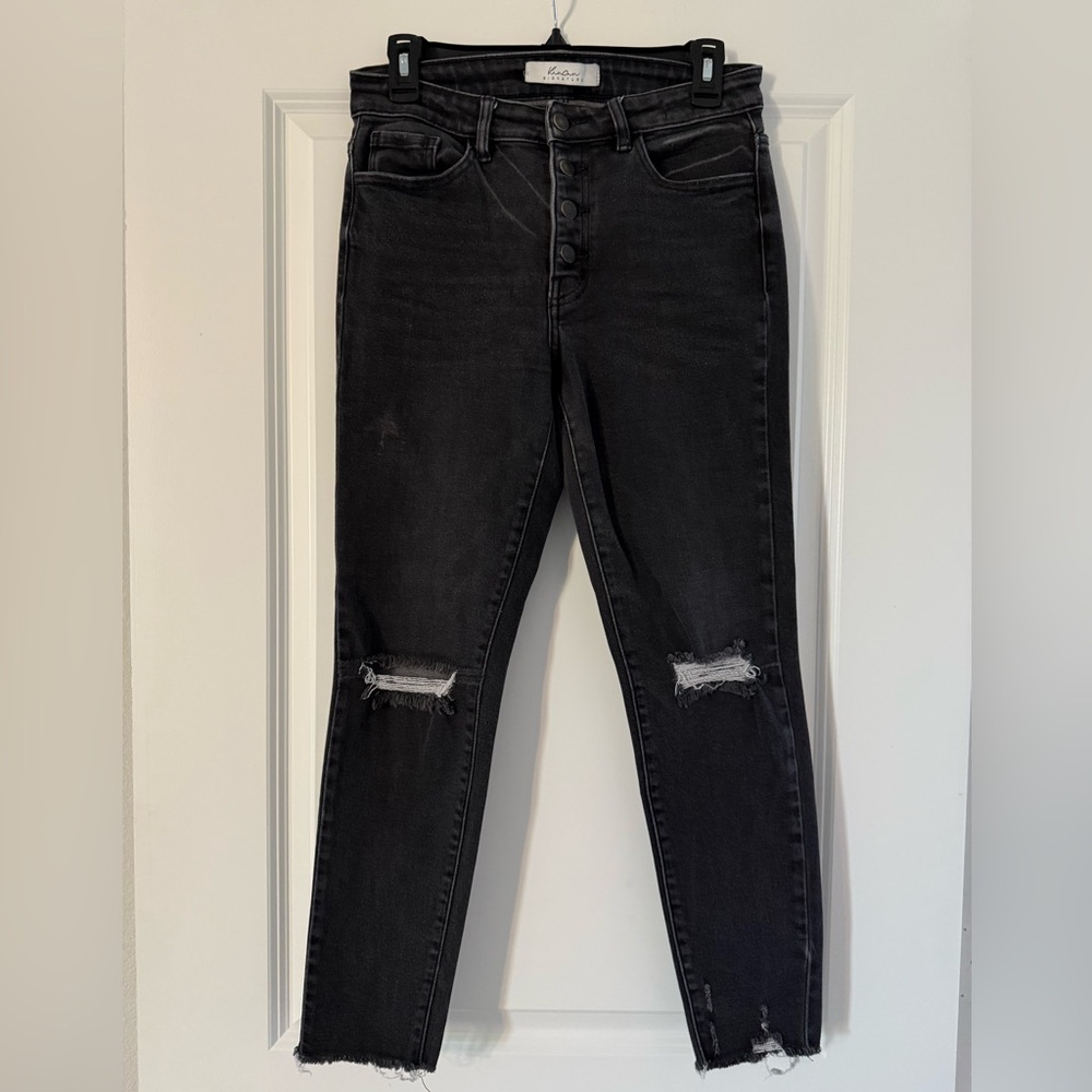 Women's Black Distressed Jeans
